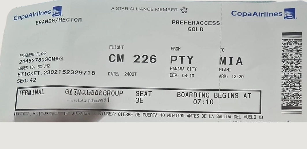 PANAMA EN DIRECTO - Héctor Brands salió del país rumbo a Miami