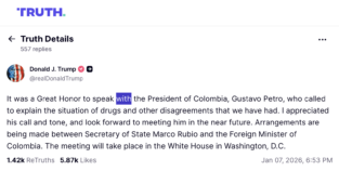Panamá en Directo | “Trump confirma diálogo directo con Petro sobre drogas y desacuerdos”