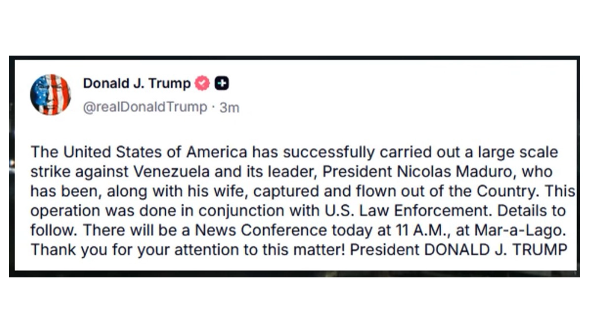 Featured image for “Trump afirma que Nicolás Maduro fue capturado y sacado del país tras una operación en Venezuela”