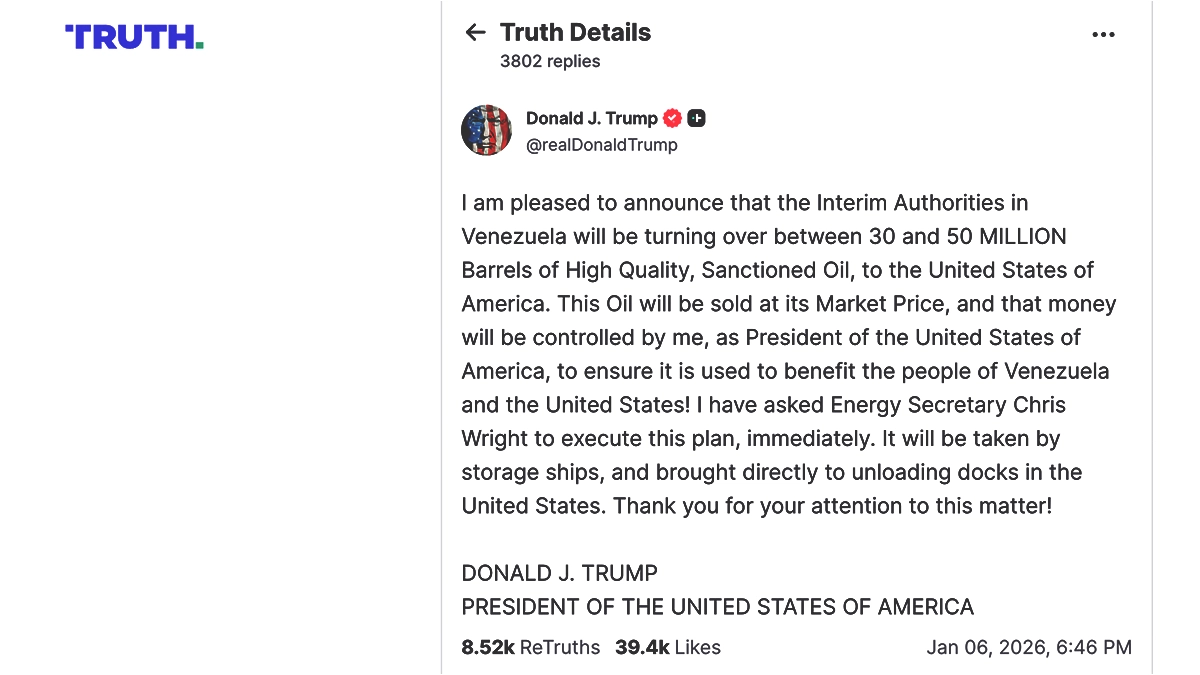 PANAMA EN DIRECTO - Trump anuncia transferencia de hasta 50 millones de barriles de petróleo venezolano a E.U.